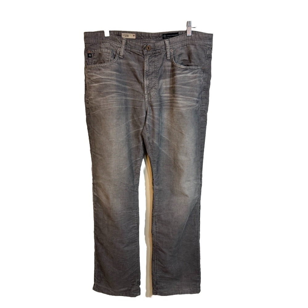 AG Adriano Goldschmied Mens 36 Gray Corduroy Protege Slim Straight Leg Pants